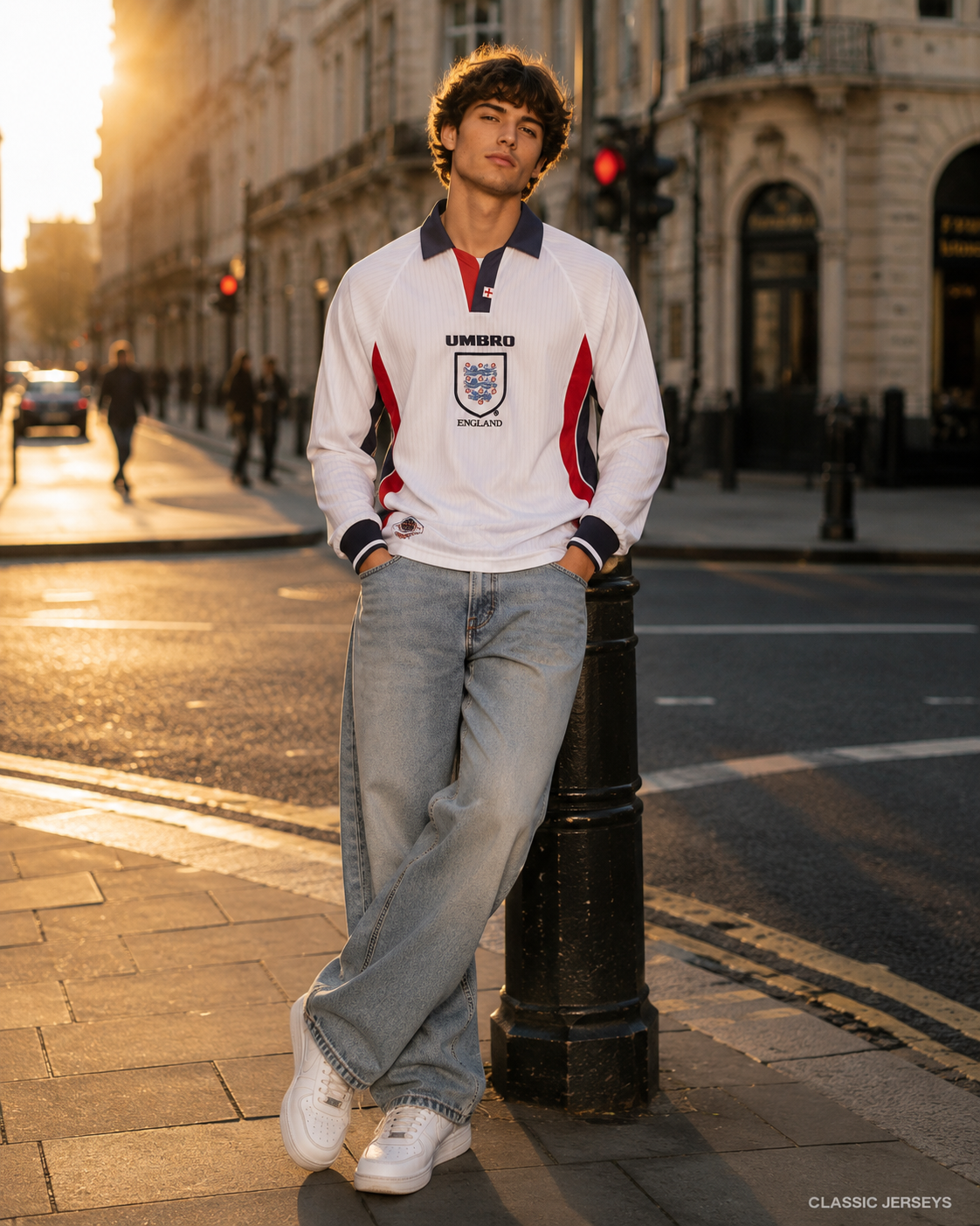 Retro Long Sleeve 1998 England home Soccer Jersey