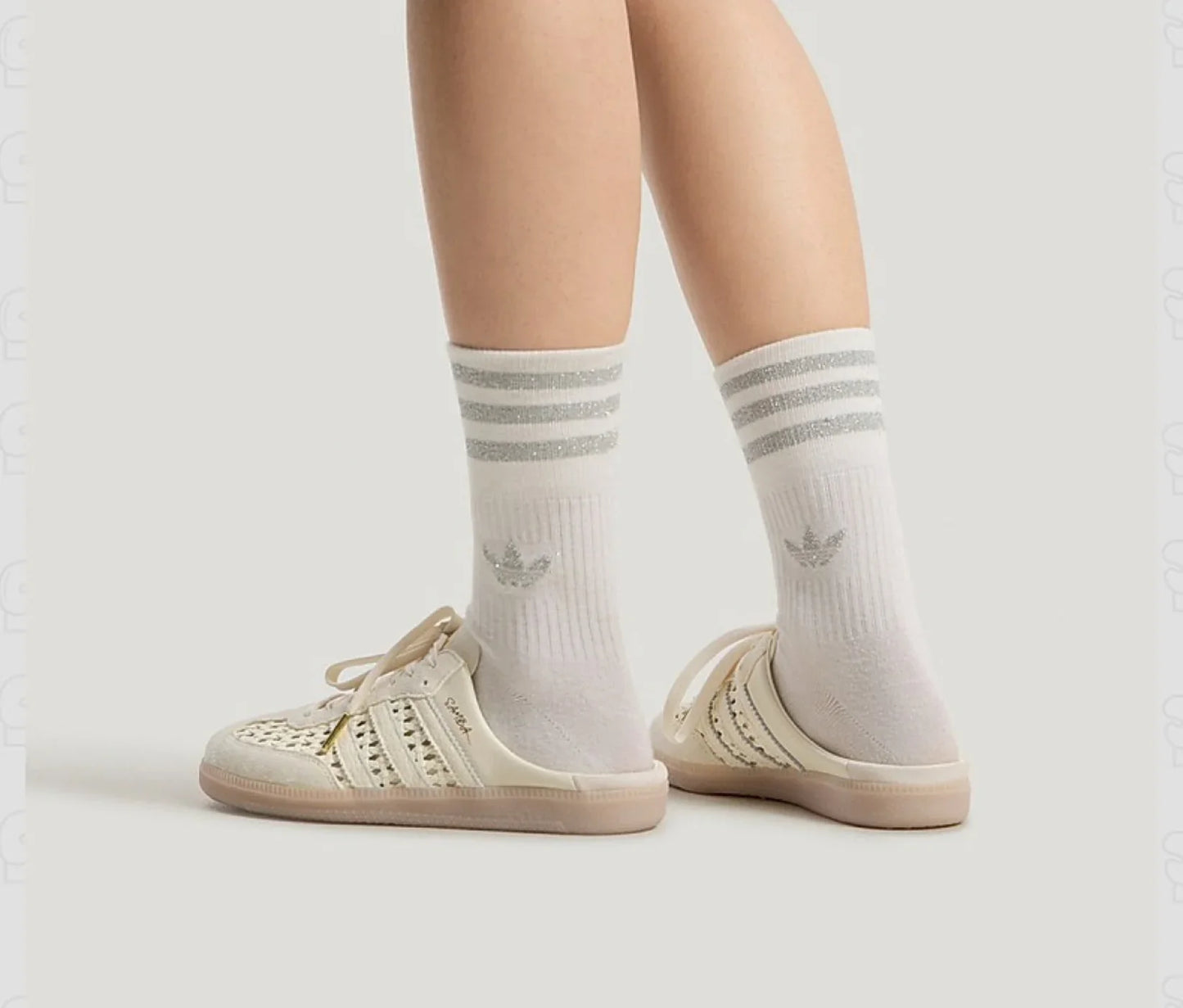 Samba Mule Woven Crew White