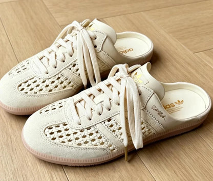Samba Mule Woven Crew White