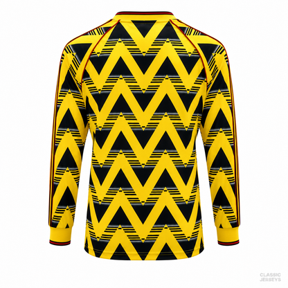 Retro 91-93 Arsenal Away Yellow Long Sleeve Jersey