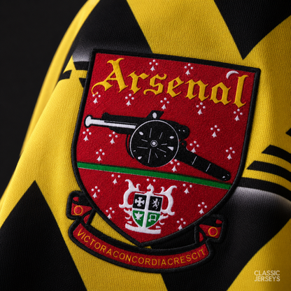 Retro 91-93 Arsenal Away Yellow Long Sleeve Jersey