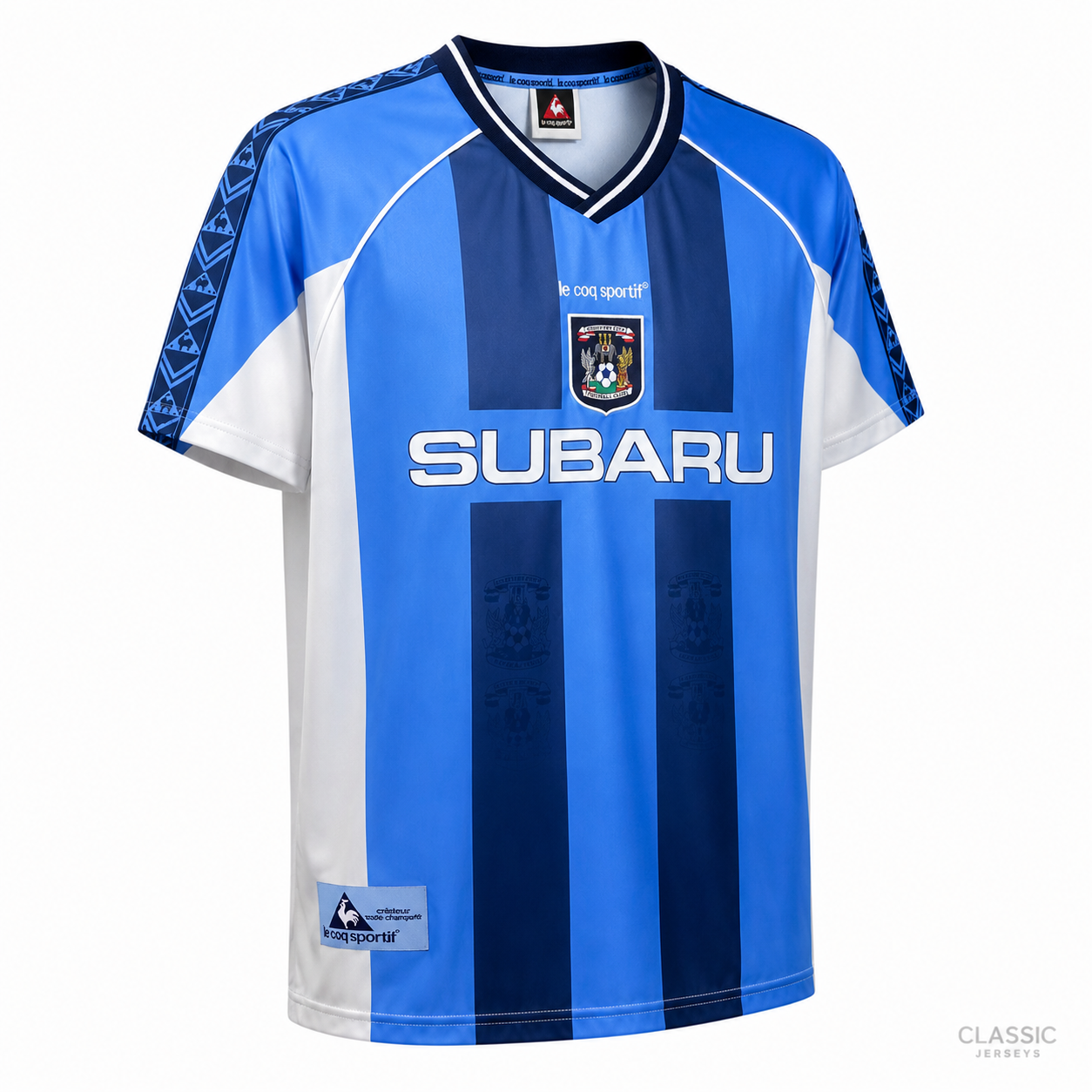 Retro 95-97 Coventry City Sky Blue & Navy Stripe Home Jersey