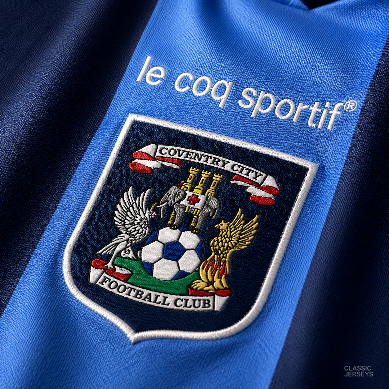 Retro 95-97 Coventry City Sky Blue & Navy Stripe Home Jersey