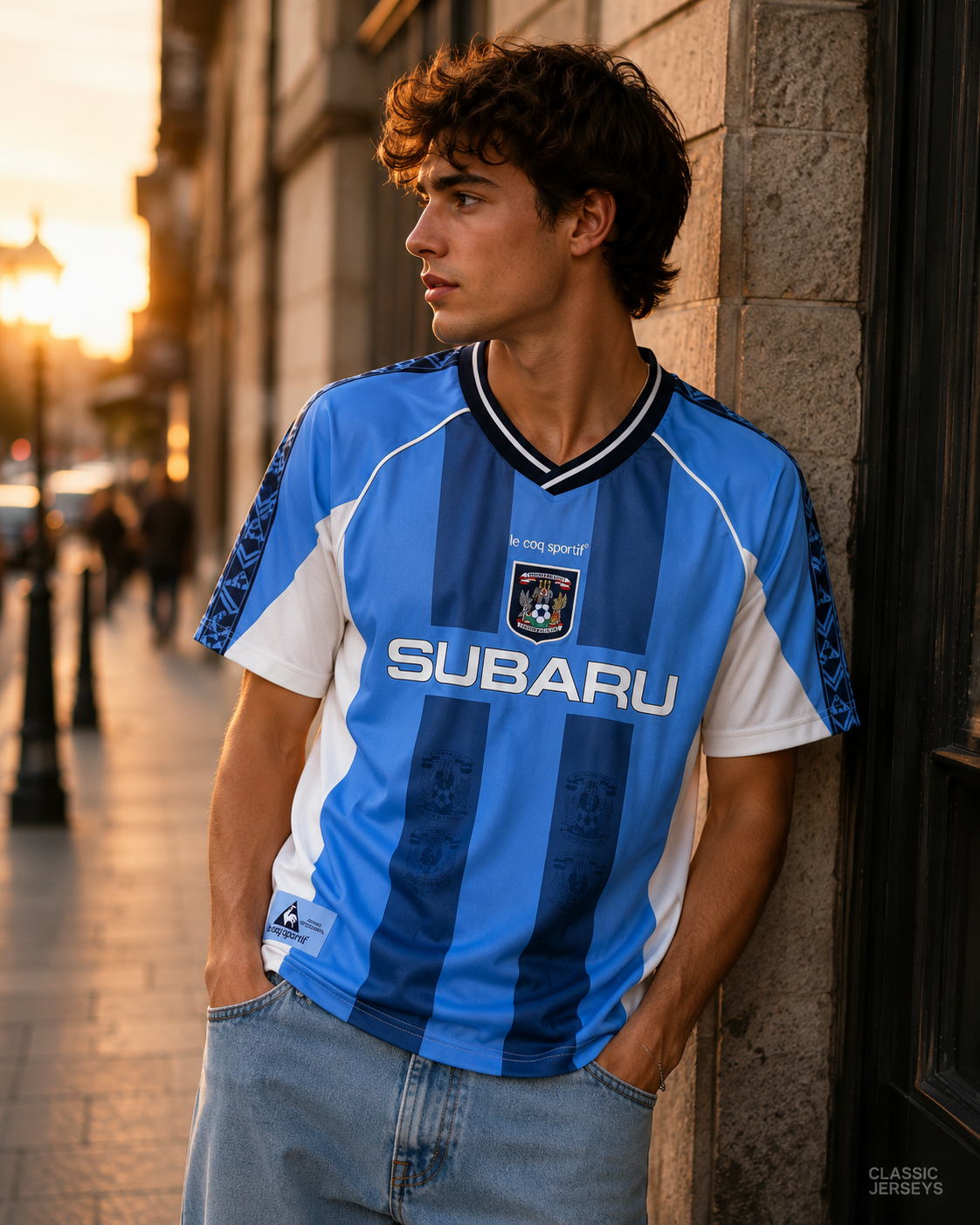 Retro 95-97 Coventry City Sky Blue & Navy Stripe Home Jersey