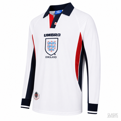 Retro Long Sleeve 1998 England home Soccer Jersey